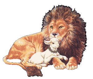 Gif animé lion agneau